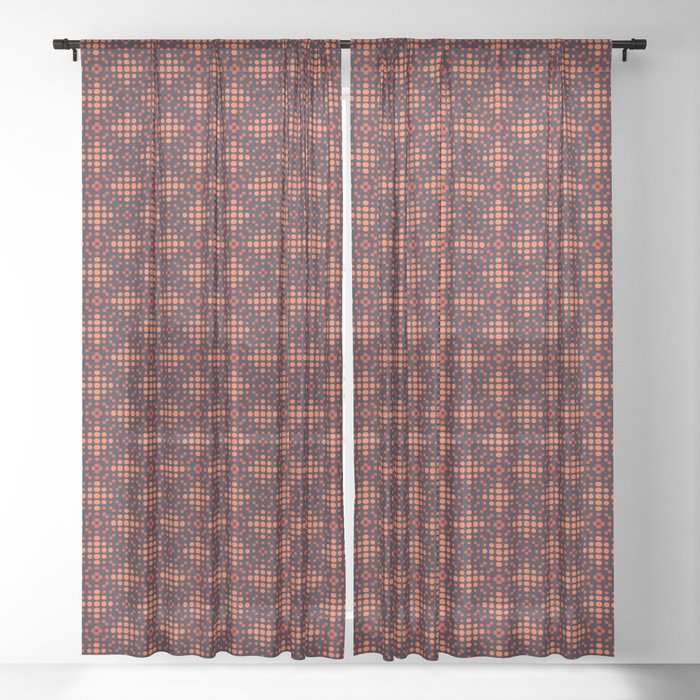 Abstract 3D Illustration of Modern Pattern Sheer Curtain