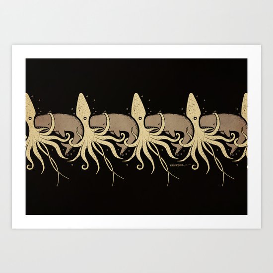 THE WHALE AND THE SQUID Art Print