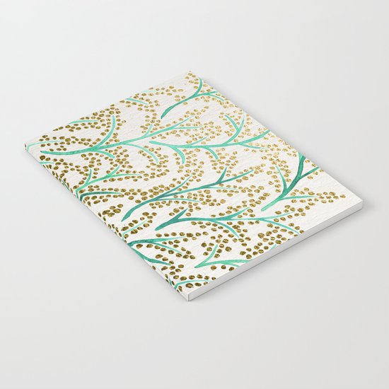 Green & Gold Branches Notebook