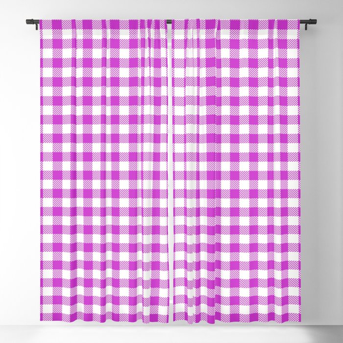 Steel Pink - gingham Blackout Curtain