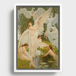 The Swan Maidens by Walter Crane Framed Canvas