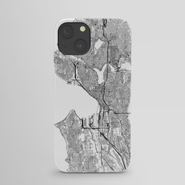Seattle White Map iPhone Case