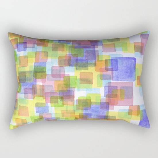 Floating Lightfull Squares Rectangular Pillow