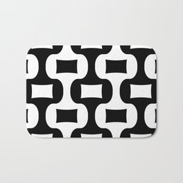 Mid Century Modern Ogee Pattern 126 Black and White Bath Mat