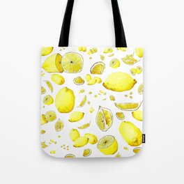 Lemon Lust on White Tote Bag