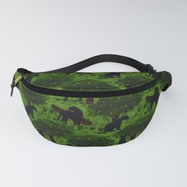  seamless pattern with panthers among tropical vegetation Fanny Pack