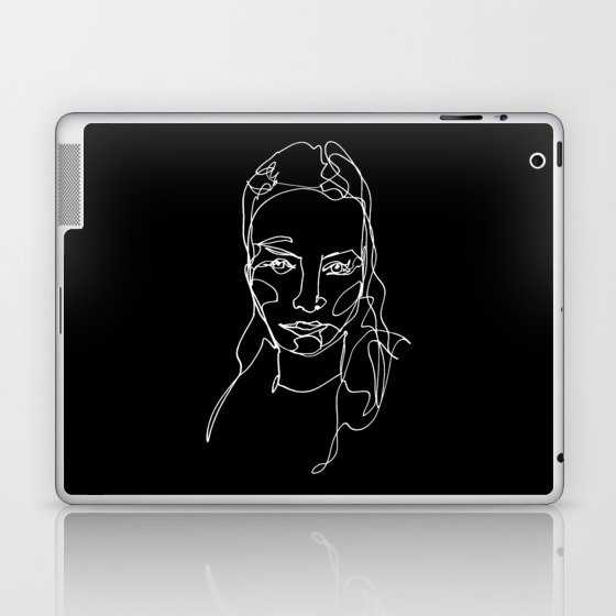 LINE ART FEMALE PORTRAITS IV-II-I Laptop & iPad Skin