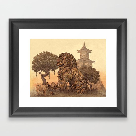 Foo Dogs Framed Art Print