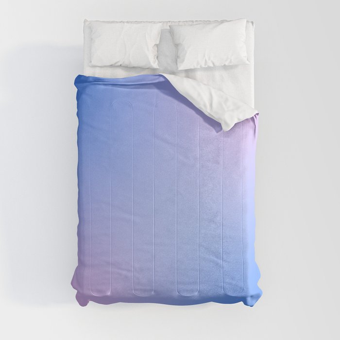 Minimal pastel blue - purple pink gradient Comforter