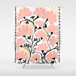 Ever blooming good vibes white Shower Curtain