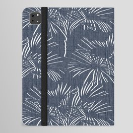 70’s Retro Palm Trees Navy Blue iPad Folio Case