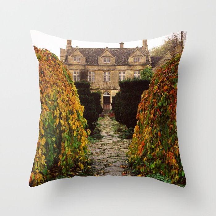 Barnsley House In Autumn Throw Pillow