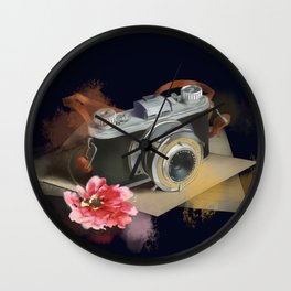 romantic photo camera Wall Clock
