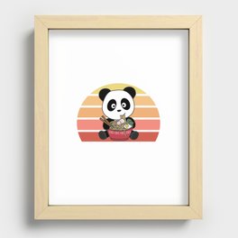 Ramen Japanese Noodles Sweet Panda Eats Ramen Recessed Framed Print