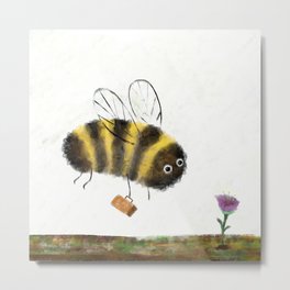 Bumble Bee & Honey Metal Print