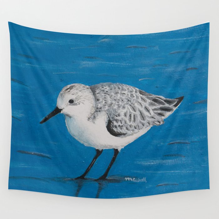 Sanderling at the Shore Wall Tapestry
