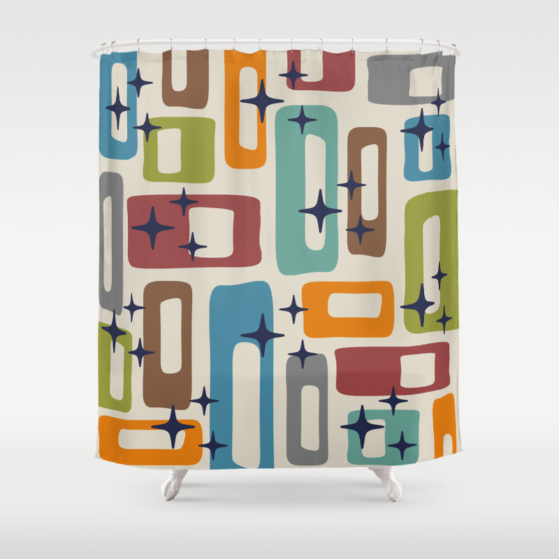 Retro Mid Century Modern Abstract Pattern 224 Shower Curtain By Tonymagner Society6