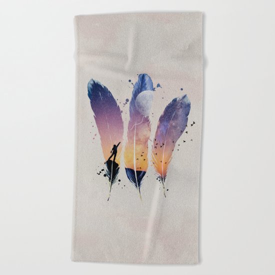 FEATHERS / MOON BALLOON Beach Towel