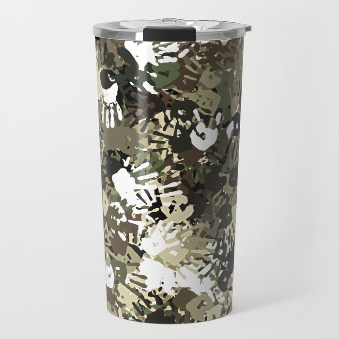 Handprint camouflage Travel Mug