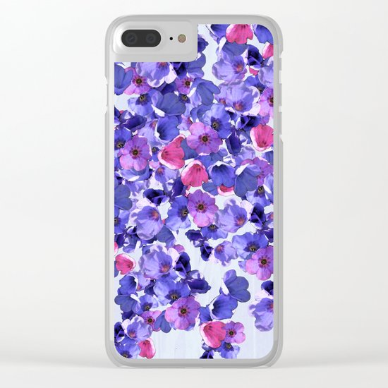 In the land of grey and pink Clear iPhone Case