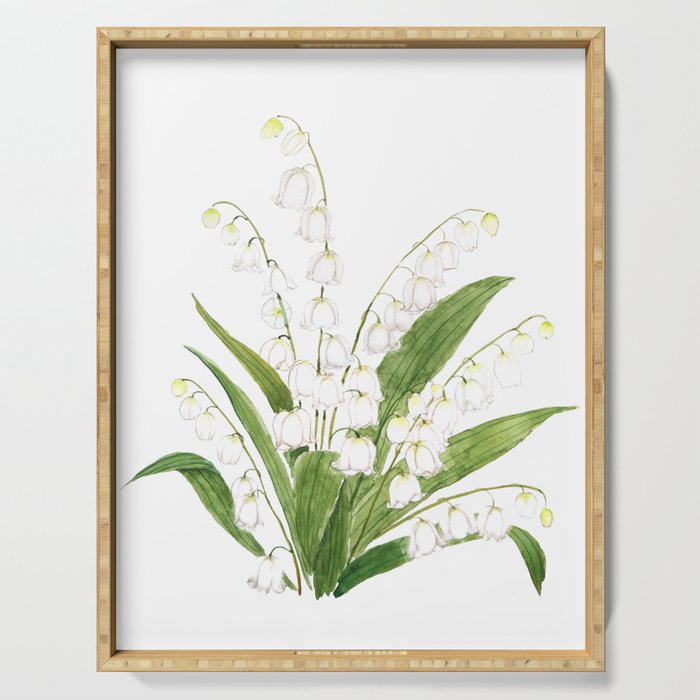 white lily of valley Serving Tray