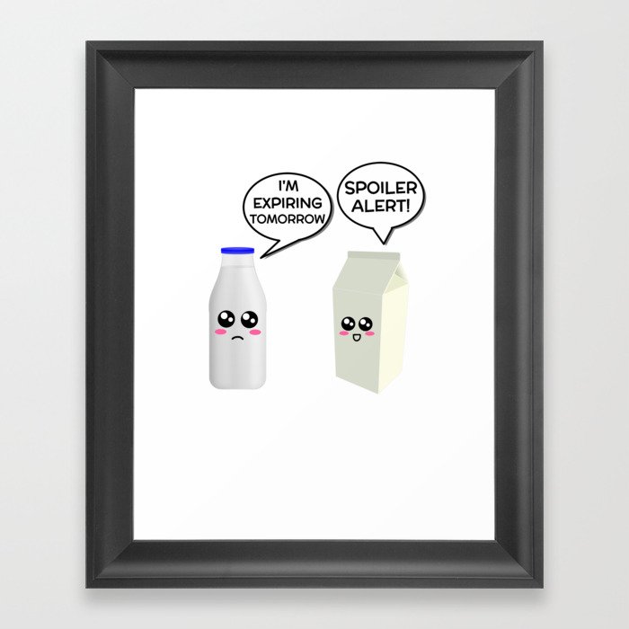 Spoiler Alert Funny Milk Pun Framed Art Print by DogBoo | Society6