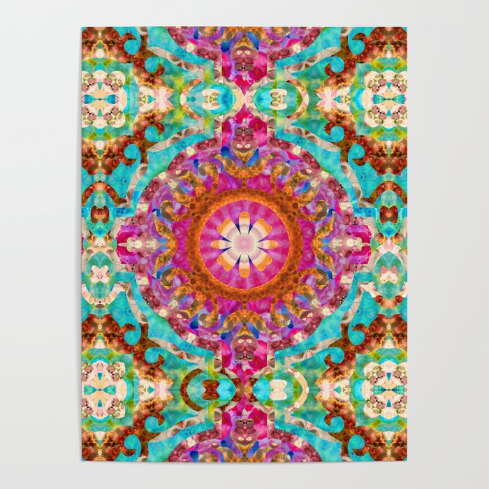 Colorful Magic Mandala Art Pretty Things Poster