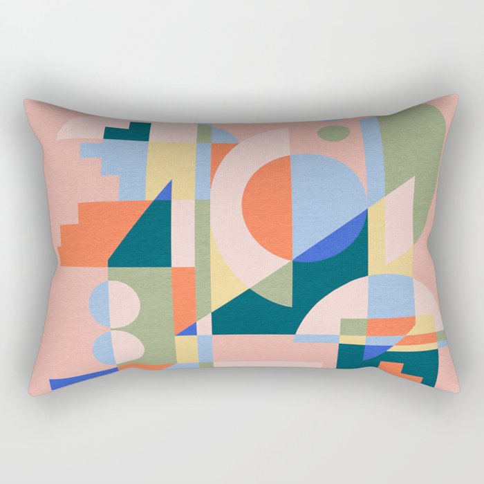 Abstract cityscape in geometric shapes Rectangular Pillow