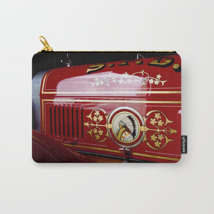 Vintage antique red fire engine Indian Head fire fighting color photograph / photography Carry-All Pouch