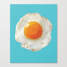Fried Egg Polygon Art Canvas Print