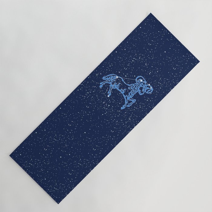 Aries Constellation and Zodiac Sign with Stars Yoga Mat