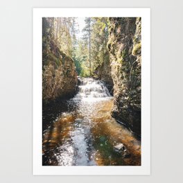 Waterfall in a River Canyon | Photography in Minnesota Art Print
