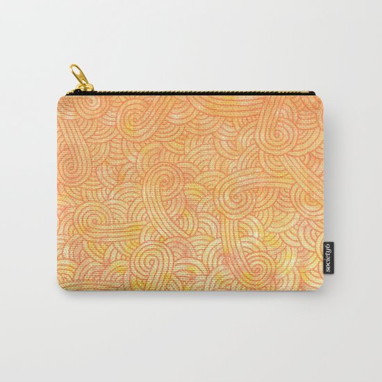 Ombre yellow and orange swirls doodles Carry-All Pouch