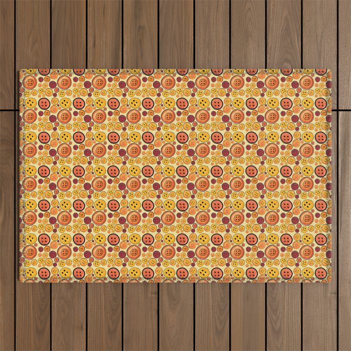 Yellow Buttons Outdoor Rug