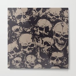 Skulls Seamless Metal Print | Rock, Graphicdesign, Aggressive, Endless, Brutal, Scary, Dirty, Vector, Illustration, Seamless 