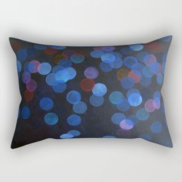 No. 45 - Print of Deep Blue Bokeh Inspired Modern Abstract Painting  Rectangular Pillow