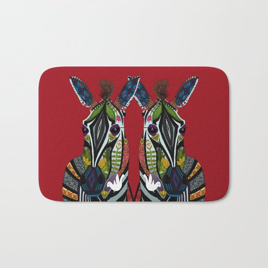 zebra love red Bath Mat