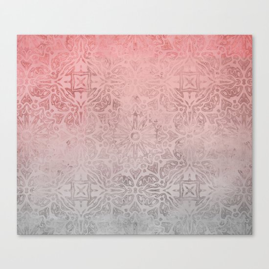 Oriental ornament pattern Rose Quartz Canvas Print