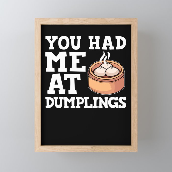 Dumpling Dim Sum Recipes Soup Vegetarian Framed Mini Art Print