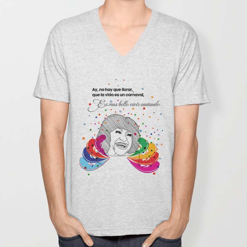 Kort leven tint Mona Lisa La Vida Es Un Carnaval V Neck T Shirt by nicole martinez | Society6