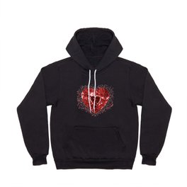 Shattered Red Disco Heart Hoody