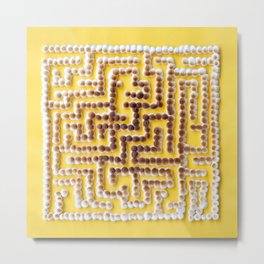 Mini [Toasted] Marshmallow Maze Metal Print | Toasted, Grid, Miniature, Smores, Color, Thingsorganizedneatly, Photo, Marshmallows, Inarow, Yellow 