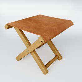 Rustic ginger smooth natural brown leather, vintage nature texture Folding Stool