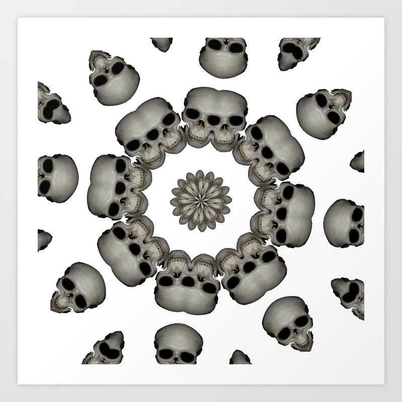 Wallpaper Creepy Human Skull Mandala Art Print By Taiche Society6 For iPhone