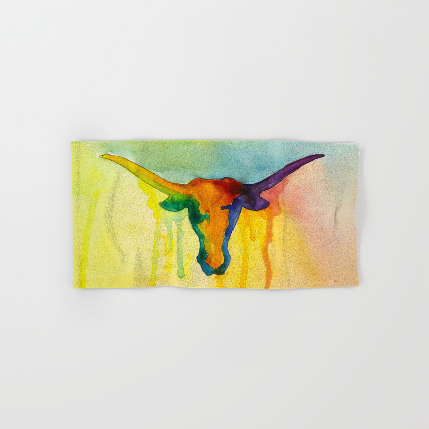 Colorful And Majestic Longhorn Hand Bath Towel By Brucegrant58