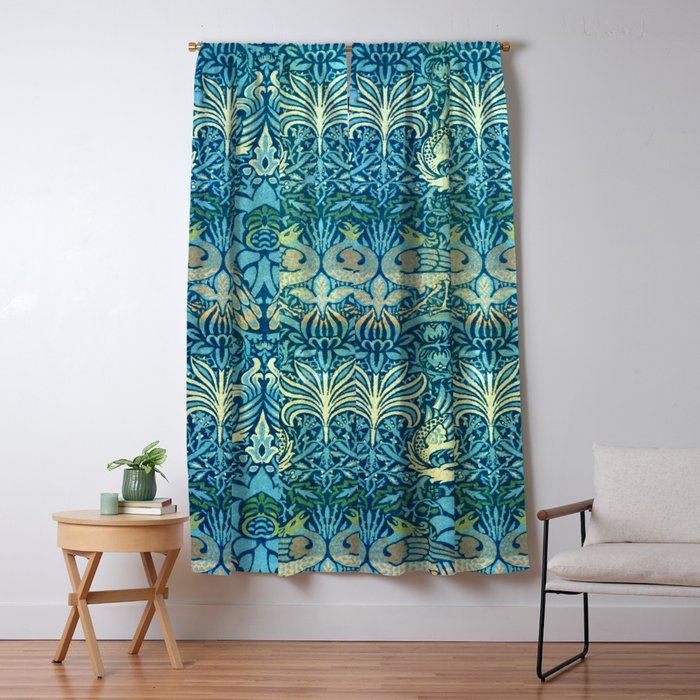 William Morris Peacock And Dragons 2 Blackout Curtain By