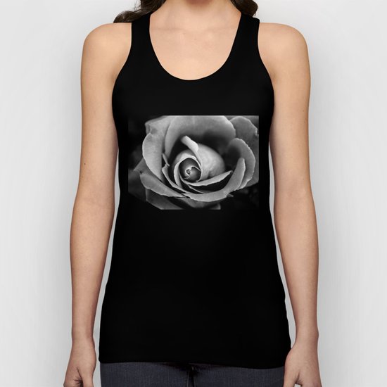 Black and White Rose Unisex Tank Top