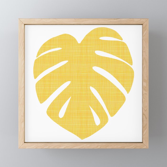 Tropical Leaf in Red and Yellow Framed Mini Art Print