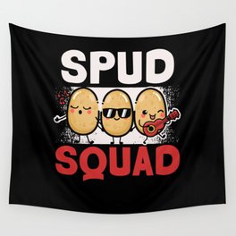 Spud Squad Potato Lover Vegan French Fries Tater Tots Wall Tapestry