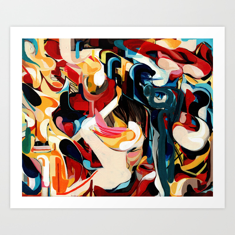 Expressive Abstract Composition Painting Art Print By